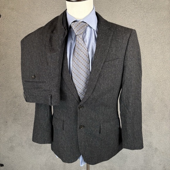 J.CREW Other - J. CREW Ludlow Moon Grey Tweed Men's Formal Work Suit Jacket 36R & Pants 31 X 32